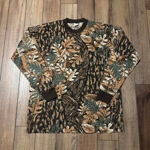 Vintage Camo Long Sleeve T Shirt Men's XL Made In USA Single Stitch